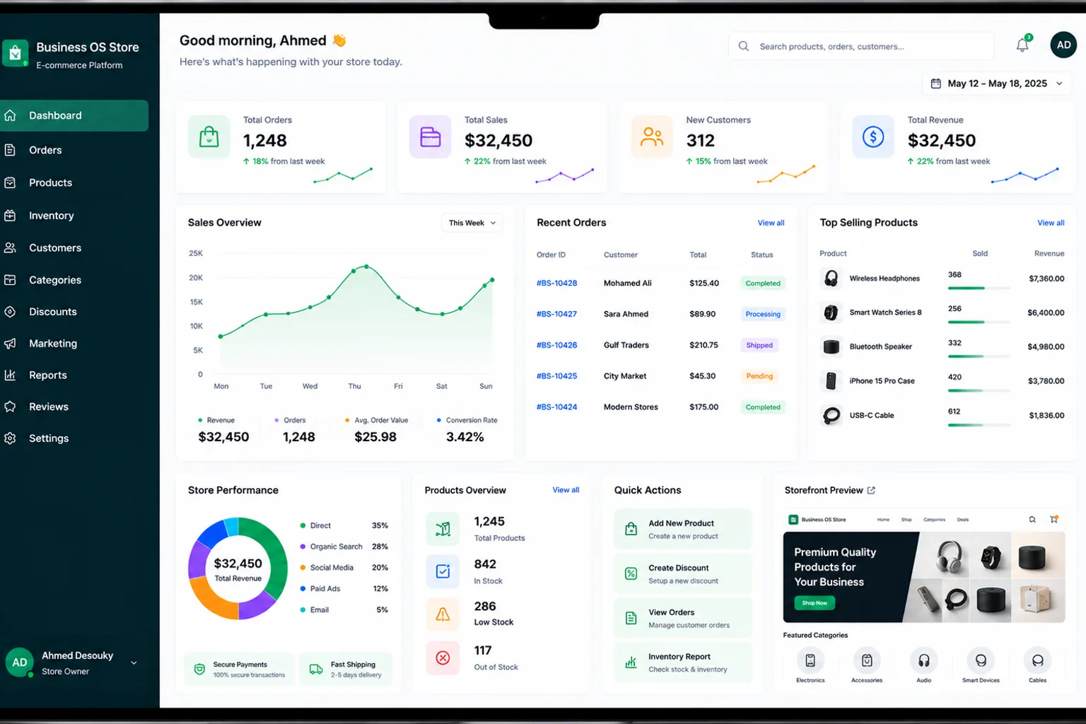 Business OS Store — E-commerce and ERP-Lite Admin